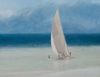 Rybáři, Kilifi, 2012 (akryl na plátně)